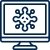 Computer with virus icon